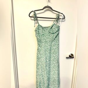 Green light floral dress